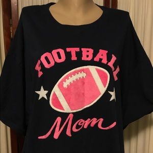 Gildan *Football Mom* Blue & Pink T-Shirt Size 3XL